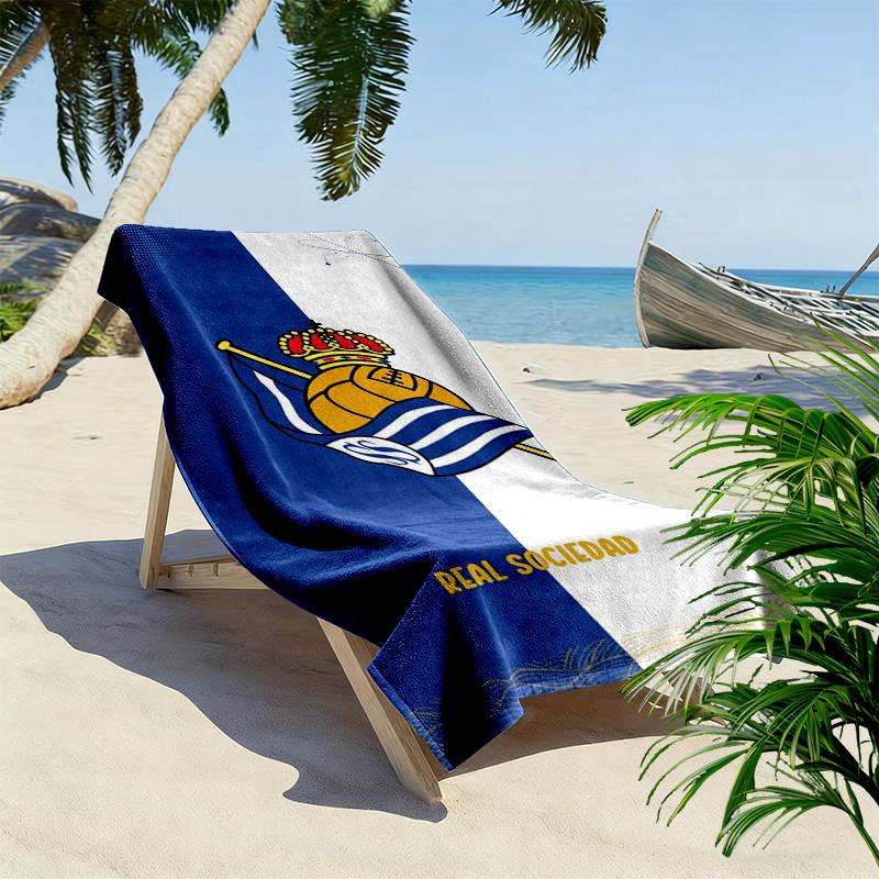 Asciugamano da Spiaggia Stampa Real Sociedad, Asciugamano Grande Morbido Asciugatura Rapida per Spiaggia Campeggio Nuoto