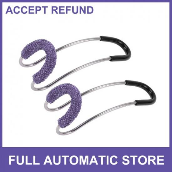 2Pcs  Universal Car Seat Headrest Hook for Purses and Bags Purple 433 x142
