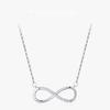 Ailmay Sterling Silber Unendliche Liebe Anhänger Halskette für Damen Strahlender Klarer Zirkon Feine Accessoires Schmuck