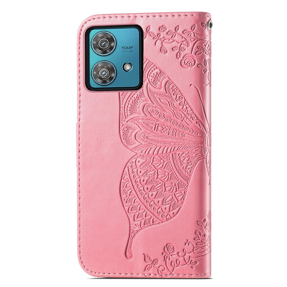 For Motorola Edge 40 Neo 5G Case Butterfly Imprinted Wallet Phone Cover with Card Slots