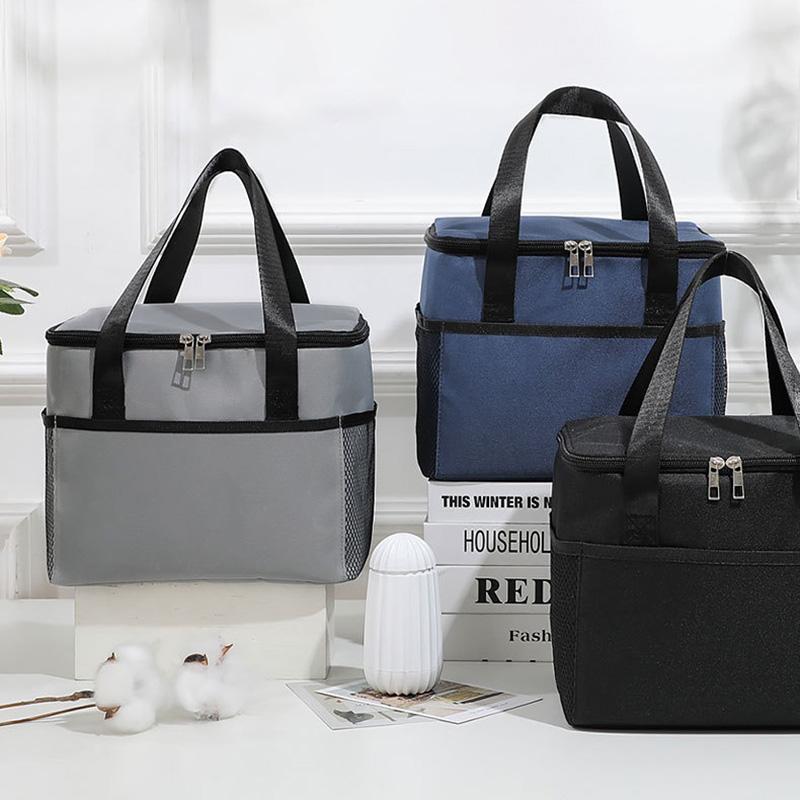 Square Lunch Pouchs Heat Insulation Spacious Ice Pouch Outdoor Use Picnic Tote Portable Travel Storage Pouch Student Lunch Box Pouch