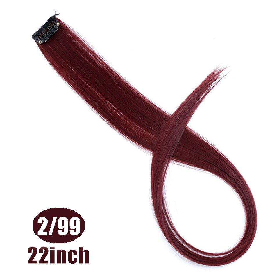 LUPU 55CM Synthetic Strands Of Hair On Hairpins Long Straight Hair Extension Colorful Hair Clip Girl Natural Rainbow Hair