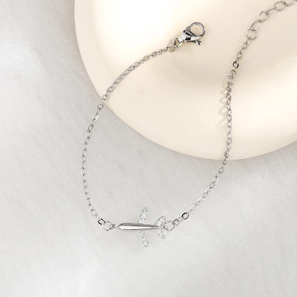 Good Meowning Paper Airplane Diamond Bracelet: Minimalist Summer Bangle for Women & Students
