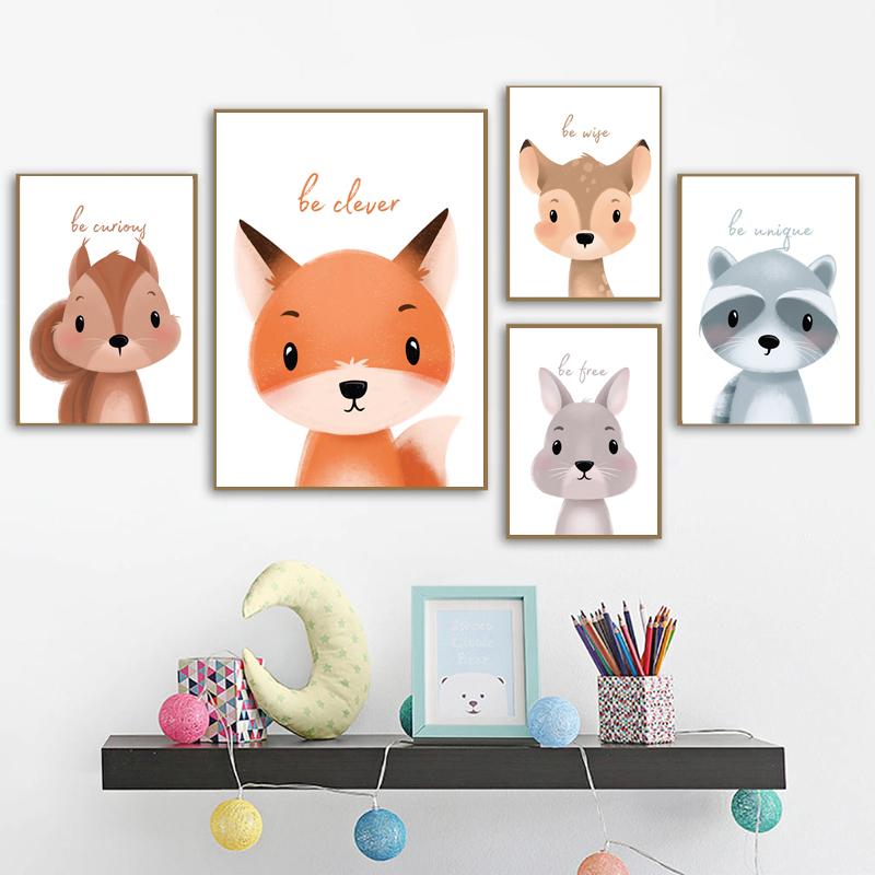 Zwierząt arkusze dekoracyjne obraz ścienny plakat artystyczny płótna dziecięce obrazy pokojowe do przedszkola dekoracyjne wydruki plakaty ścienne bez ramki
