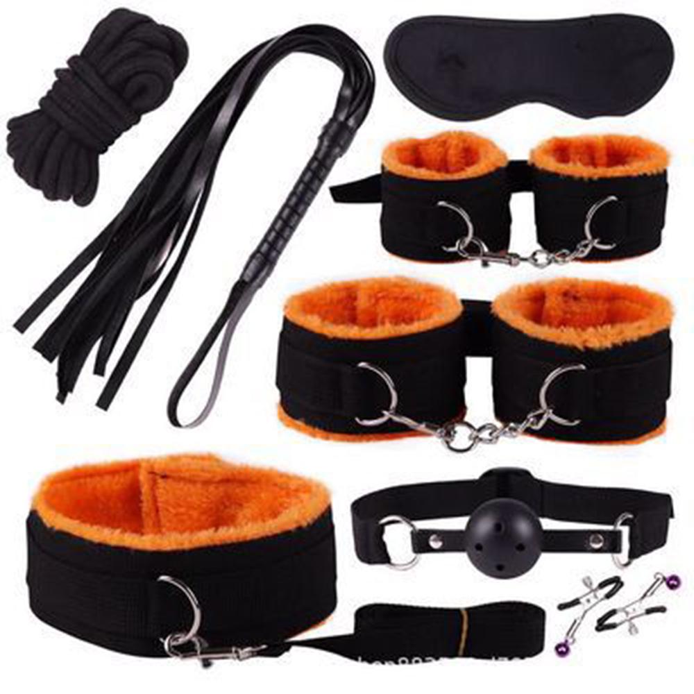 Adult Games Erotic Sex Toys For Woman Couples Slave Neck Handcuffs Nylon BDSM Bondage Restraints Collar Fetish Sex Products Gags