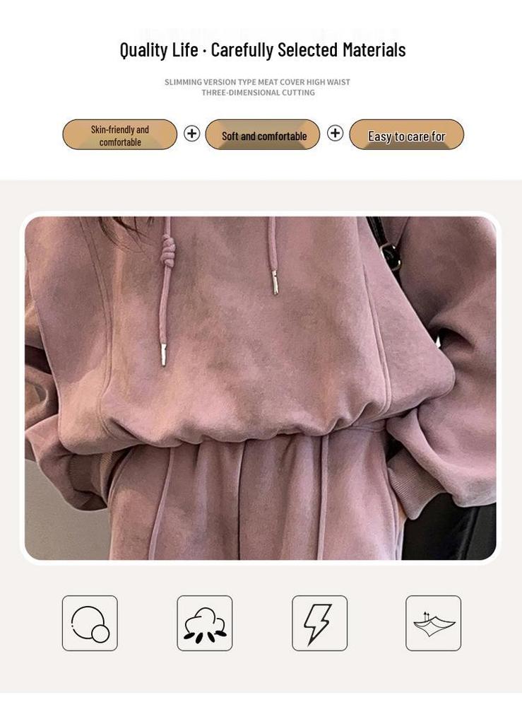 Set alla moda con felpa con cappuccio sportiva e pantaloni della tuta per ragazze (Primavera/Autunno 2025)