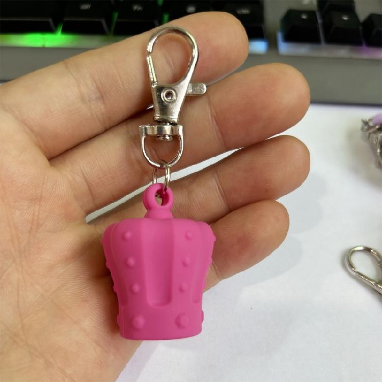 Lip Balm Keychain Caps Stylish Lip Balm Lid Key Holder Essential Key Accessory Silicone Texture Suitable for Women Girl