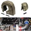 T3 Titanium Turbo Heat Shield Blanket Turbocharger Cover Wrap Natural With Fastener Springs Hook Auto Turbo Heat Shield Barrier