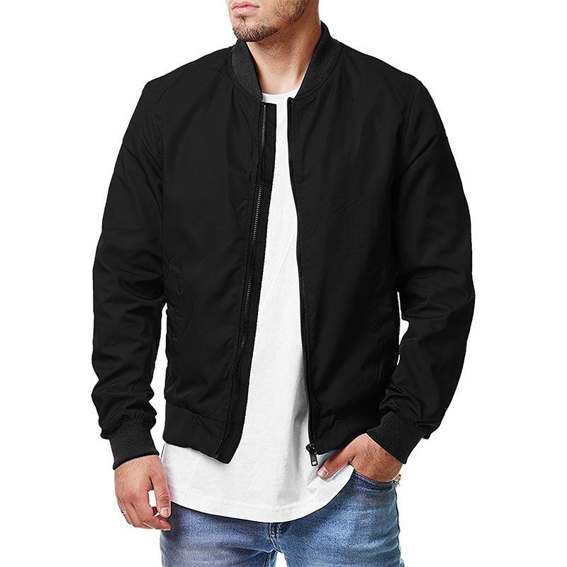 

European Men s Plus Size Bomber Jacket - Spring/Autumn Casual Style Extra Extra Large