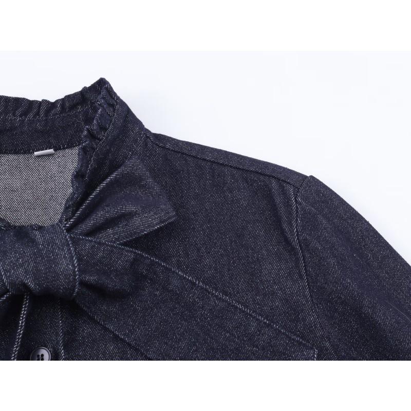 Myst&Za Women's Winter 2025 Bow Denim Shirt