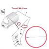 ESP838 Roof Aerial Mast Radio Antenna Rod M6 6 Mm for Citroen Relay Fiat Seicento Punto Doblo Ducato Bravo Peugeot Boxer 6561.N6