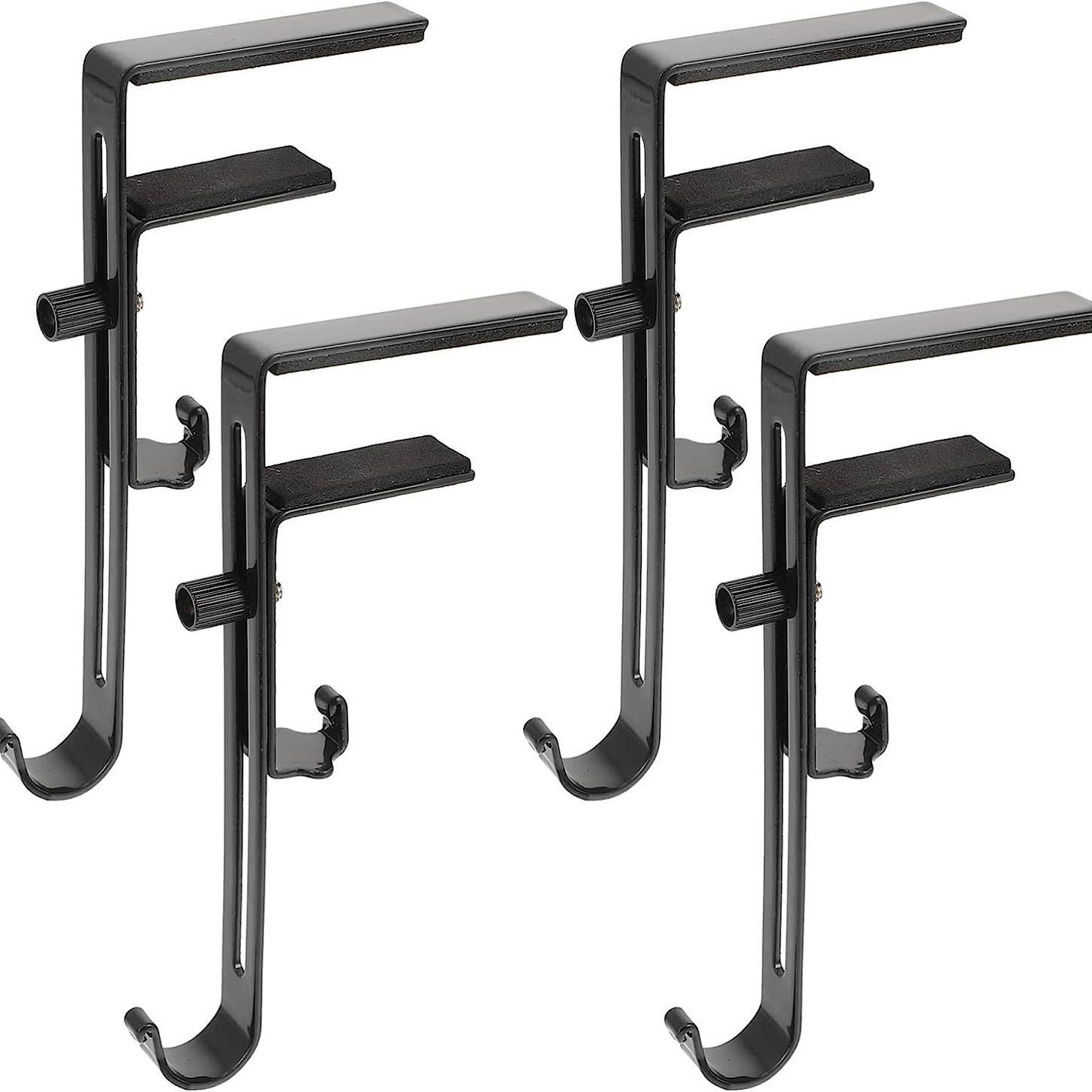 4Pcs Adjustable Christmas Stocking Hangers Non-Slip Iron Hooks for Fireplace/Table A