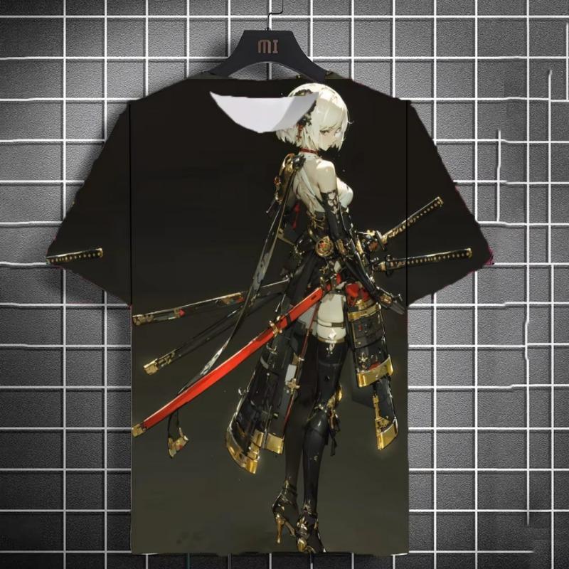 Japanese-style cartoon girl graphic T-shirt 3d Printing Summer Leisure Dry Men's T-Shirt Children's Clothing Tee Y2k