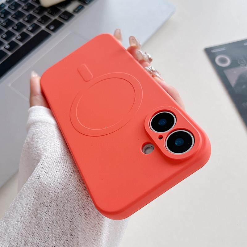 for Liquid Silicone Case for For Iphone 16 1 14 17 Pro Max Plus 12 13 11 17 Air Magnetic Soft Shockproof Ultra Slim Cover