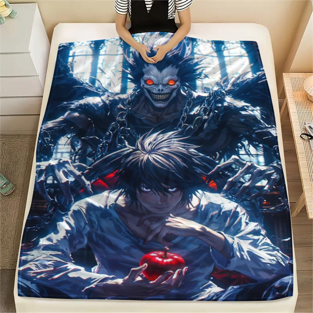 

1Pc Death Note Print Flannel Blanket, High quality Comfortable for All Seasons, Home Decor, Warmth and Comfort, Perfect for Christmas Gifts 80cm x 120cm