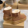 Snow Boots Women's Fur Integrated 2024 Winter New Thick-soled Side Zipper Short Boots Piled and Thickened Northeast Cotton Shoes
