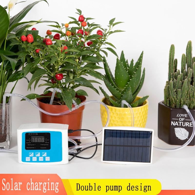 Controller Timer System Solar Energy Intelligent Automatic Watering Device Garden Drip Irrigation Device Double Pump