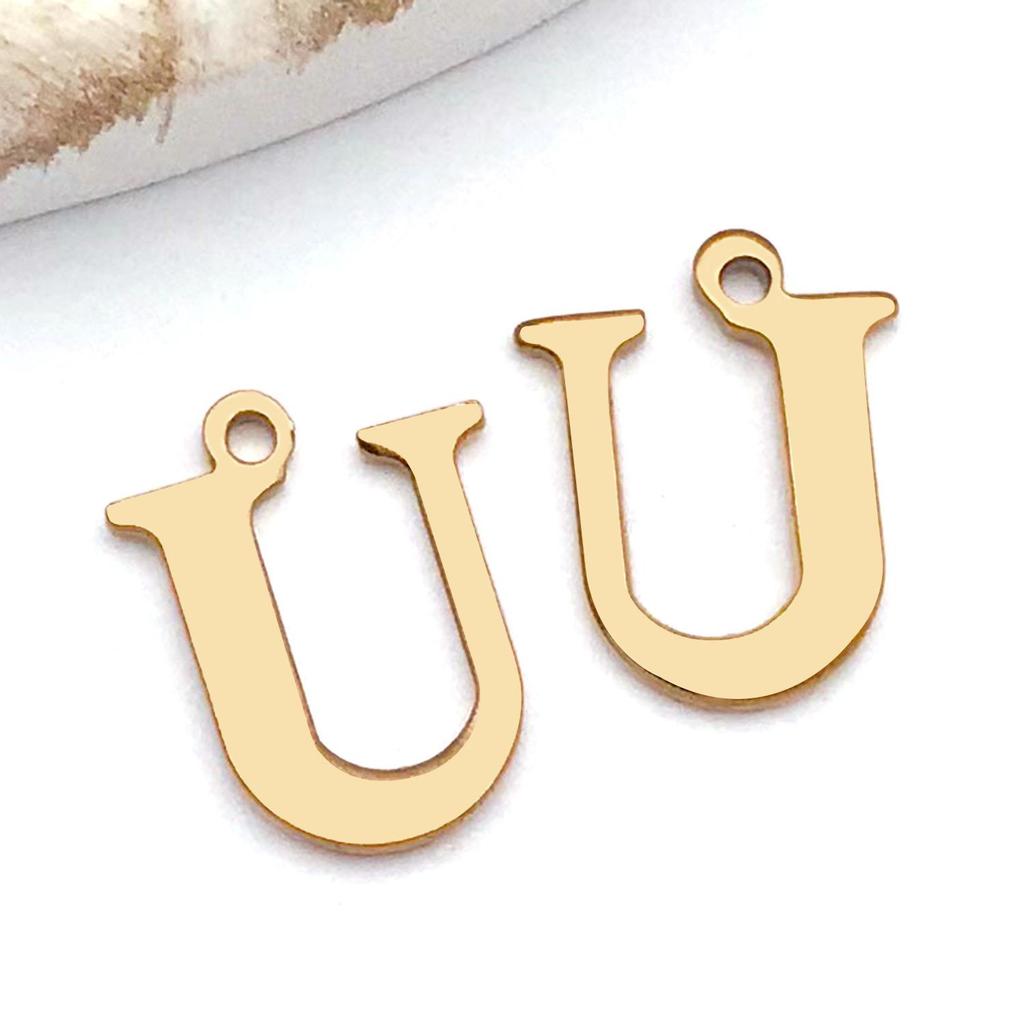 Stainless Steel Alphabet Pendant Jewelry Accessories for DIY Necklaces, Bracelets & Earrings