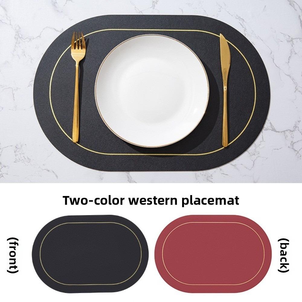 Leather Table Placemats Heat Resistant Waterproof Coffee Shop Decoration Oil-proof Washable Table Mats for Dining Table