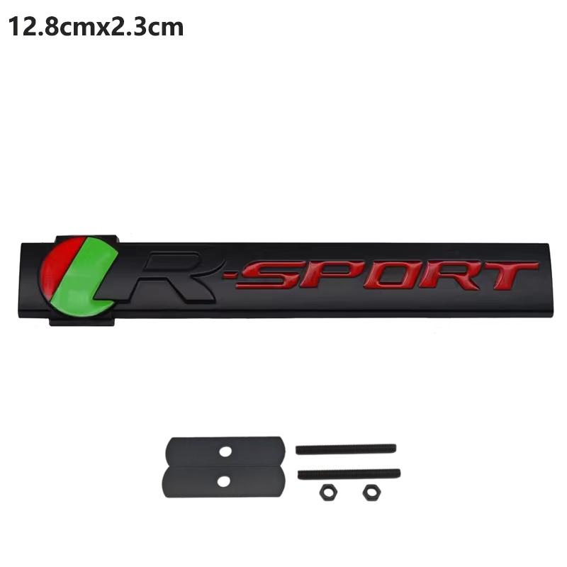 1pc 3d Metal R-Sport Logo Badge Sticker Front Grill Rear Trunk Side Fender Emblem Decal
