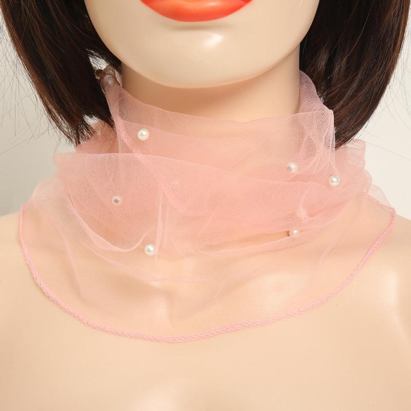 1 Stück Eleganter Transparenter Damen Schal Netz Halsketten Schal Kreis Schal Für Herbst Kleidung Accessoires