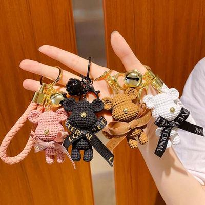 Cute Bear Keychain Couples Gift Key Chain Animal Doll Key Ring For Bags Creative Fashion Cool Car Accessories Pendant For Women