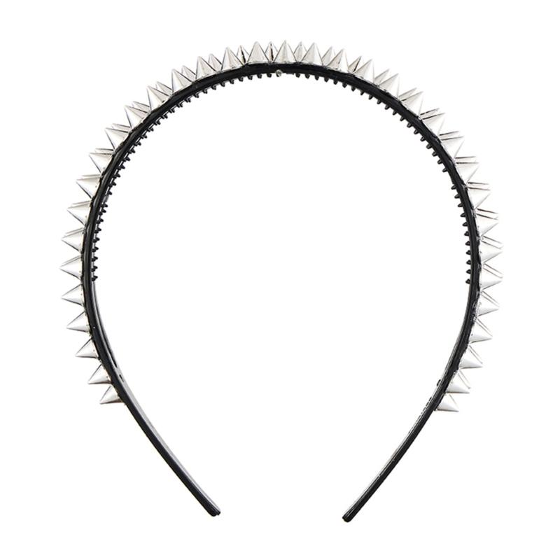 A52E Alternative Fashion Headbands With Edgy Metal Spikes Rocker Hair Accessory For Concerts Night Outs