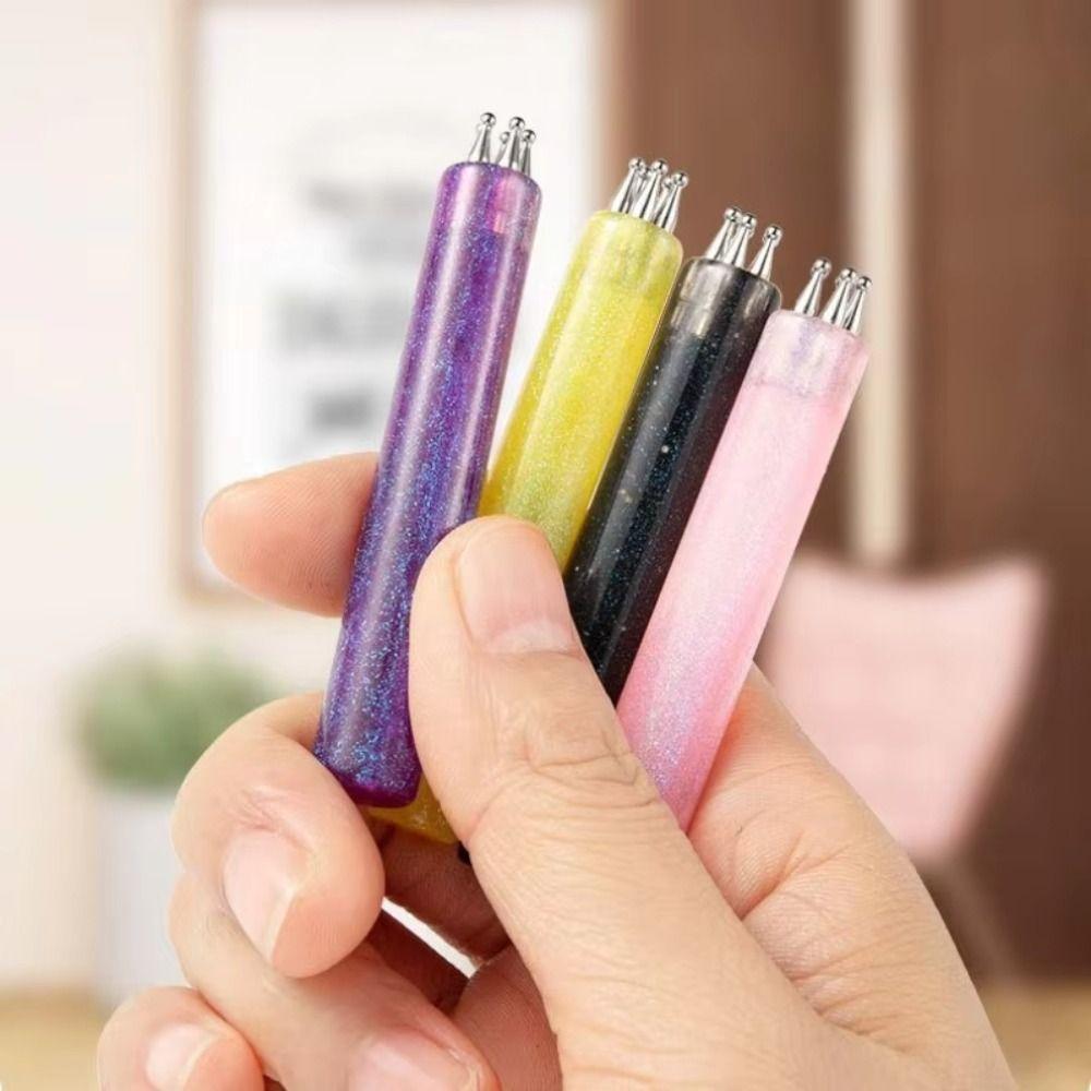 5 Petal Flower Nail Dotting Pen One Stroke Flower Design Tool Acrylic Handle Dotting Tool for DIY Nail Art Easy Nail Painting