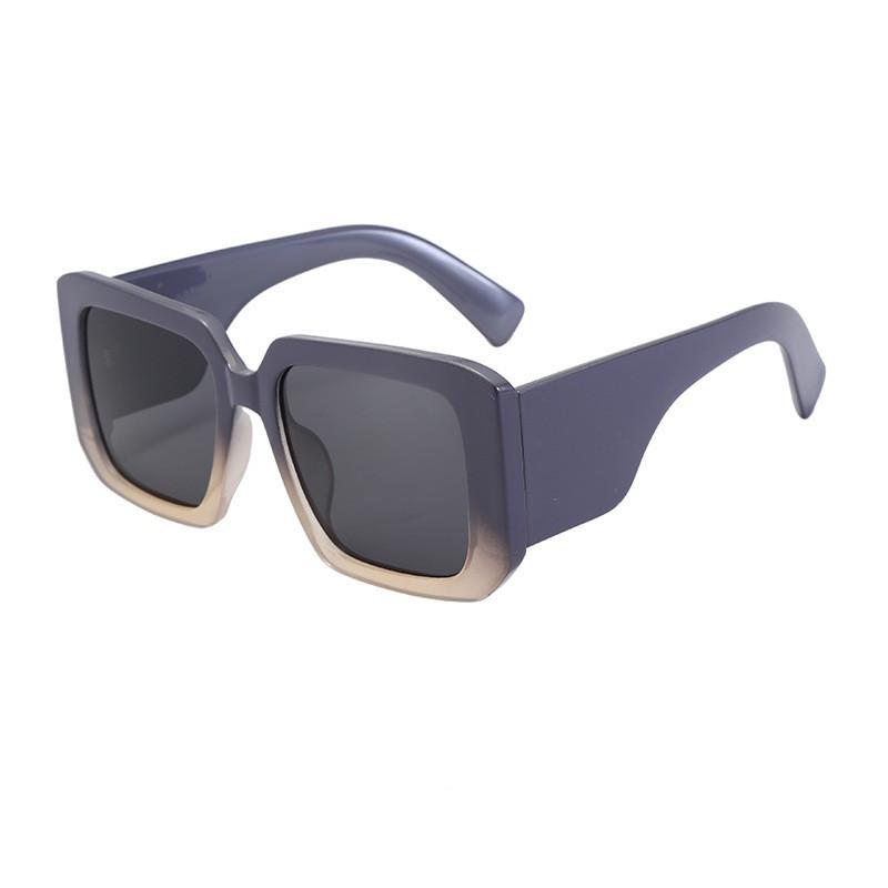Oversized Square Black Frame Sunglasses With Uv400 Protection For Outdoor Fashion And Driving