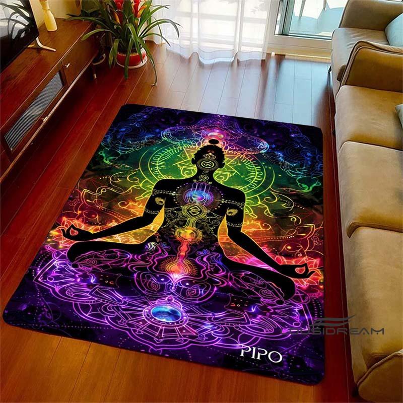 3D Rainbow 7 Chakra Rug, Bedroom Rug for Living Room, Home Sofa Decor, Kids Play Mat, Large Decor Rug, Yoga Meditation001