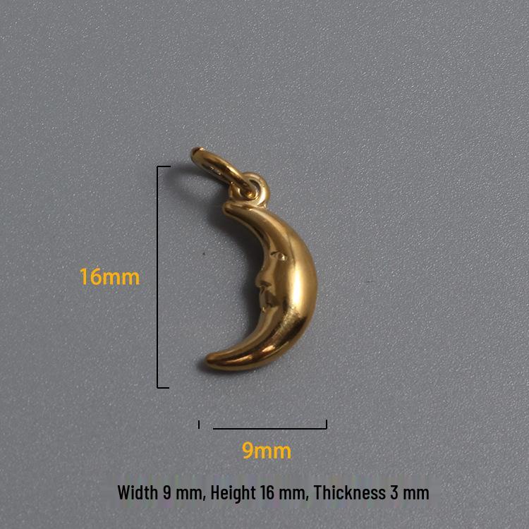 Moon  Sun Pendant Necklace in 18K Gold-Plated Titanium Steel