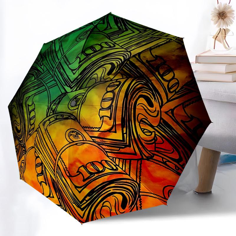 1pc Money Art Automatic Open/Close Umbrella Compact Folding Umbrella, All-Season Portable Umbrella for Women/Men F1124358