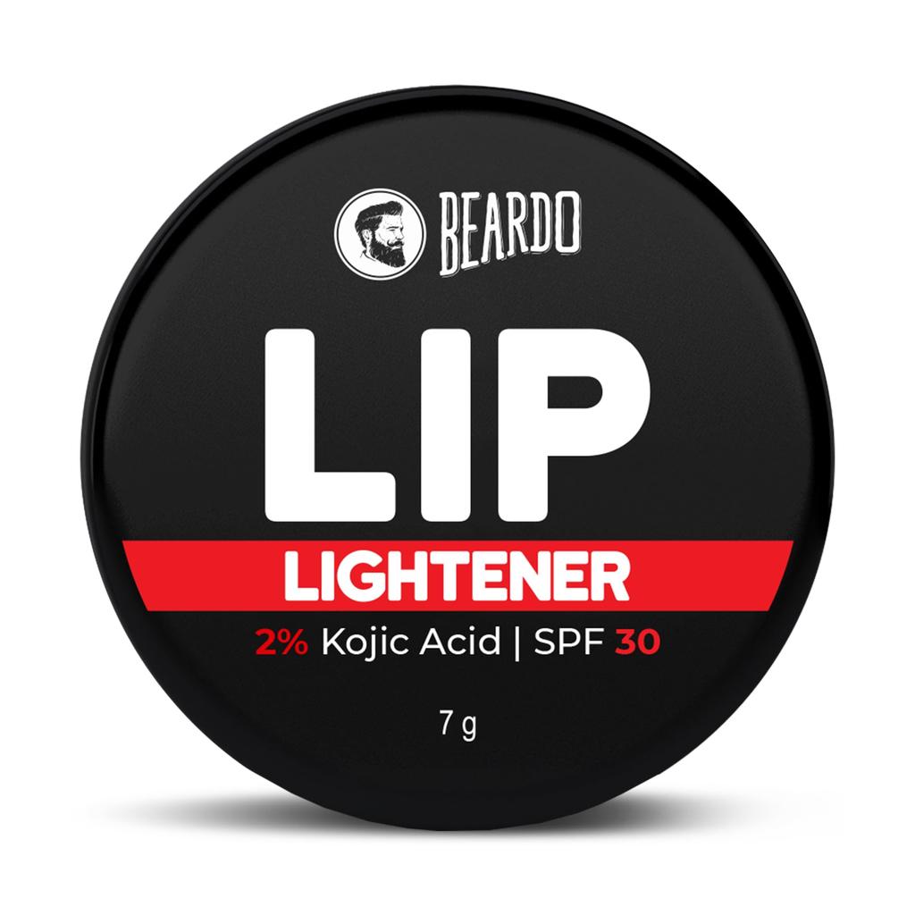 Beardo Lip Lightener for Men with Kojic Acid & SPF 30, 7g | Non-Tinted Brightening Lip Balm | Lip Balm for Dark, Dry & Chapped Lips | Men’s Lip Car