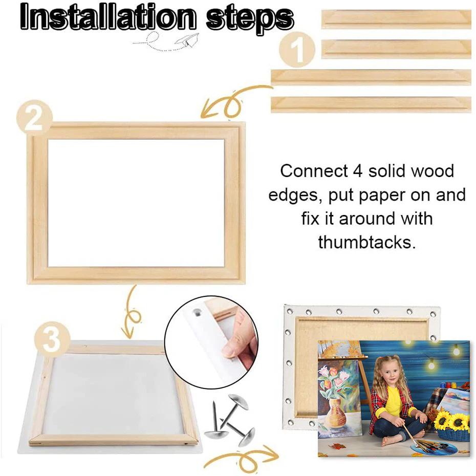 DIY Solid Wood Canvas Picture Frame Kit Stretcher Bars for Canvas Prints Diamond Oil Painting Wooden Wall Art Gallery Home Decor
