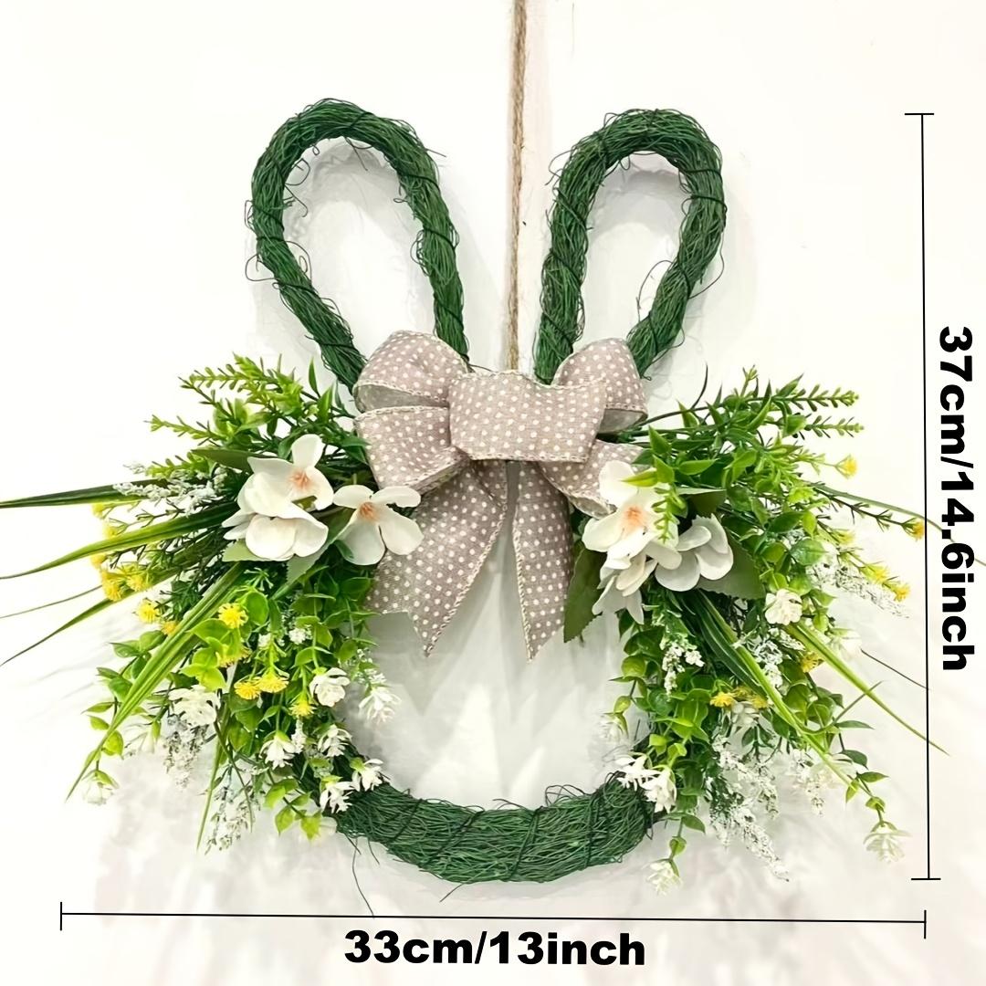 Easter Egg Bunny Wreath 14 Inch Rabbit Shaped Wreath with Artificial Easter Eggs and Greenery Ideal 14inch зелёный