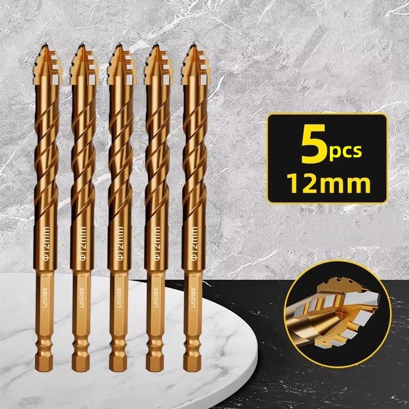Upgraded Four-edged Sawtooth Drill Bit Professional Carpentry Tools For Glass Ceramic Concrete Brick Metal Drill Bit Set