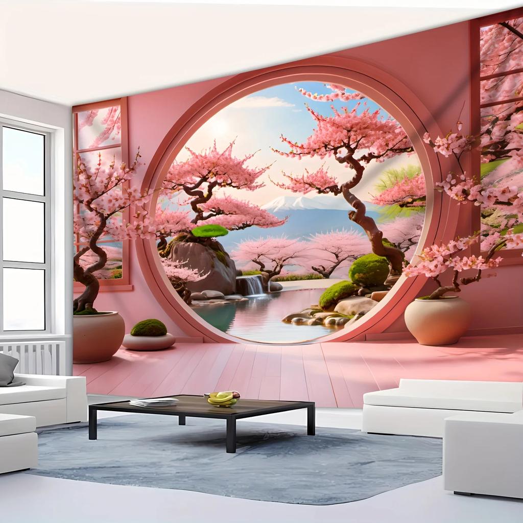 Pink Landscape Decorative Tapestry Living Room Bedroom Office Home Decorative Room Decorative Tapestry 180X280CM