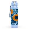 1PC Mosaic Sunflower Floral 750ml Color Plastic Sports Water Bottle Leakproof Flip Straw Lid Suitable for Sports Office Home Use