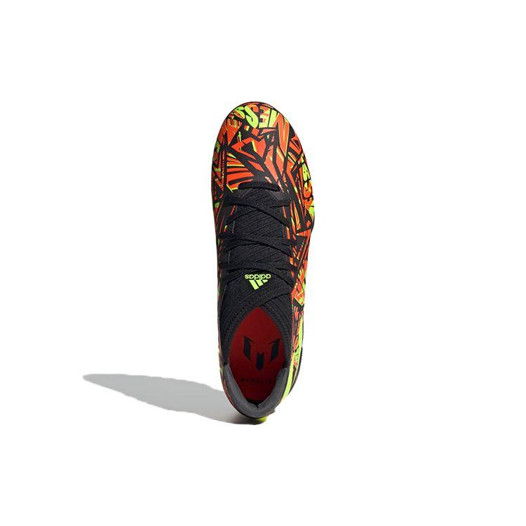 Adidas Messi 3 Round Head Comfortable Versatile TF (Rubber Studs) Durable Breathable Football Shoes Men Football Shoes Black Orange FW7429