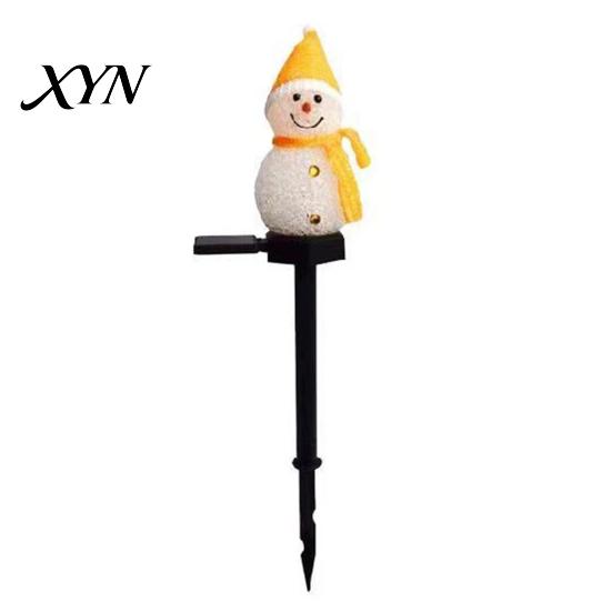 Outdoor Christmas Garden Decoration Solar Snowman Pathway Lights, Waterproof Ground Stake with LED Powered Light Light, Decorative for Yard