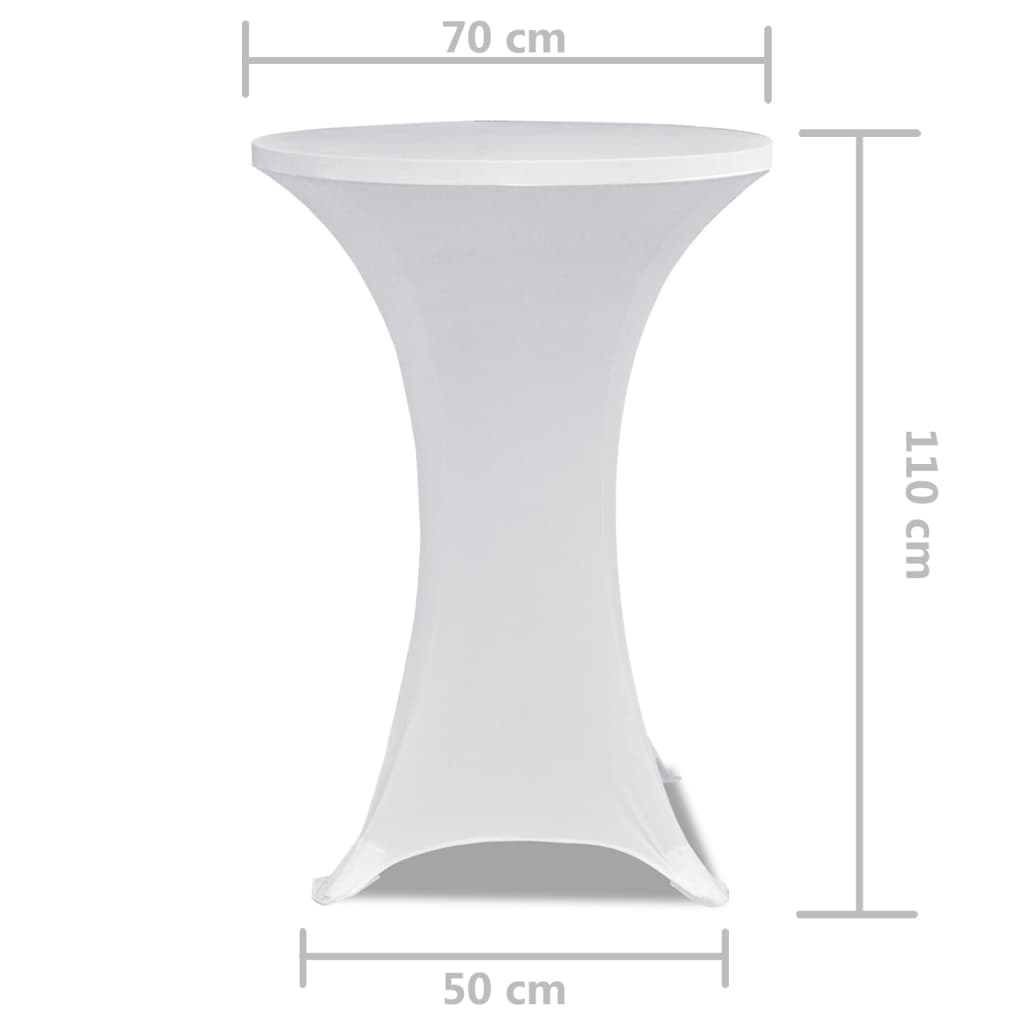 Obrus Na Stół Barowy Ø 70 Cm Biały Rozciągany 2 Szt