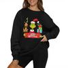 Women's Fashion Casual Long Sleeve Solid Color Christmas Printed Round Neck Top Sweatshirt