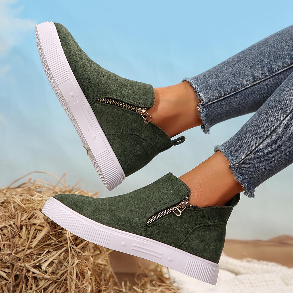 Fashion Winter Snow Boots Women Winter Comfortable Shoes Zip Warm Plush Cold Winter Fashion Shoes Flat Cotton Brand Ladies Ankle Boots