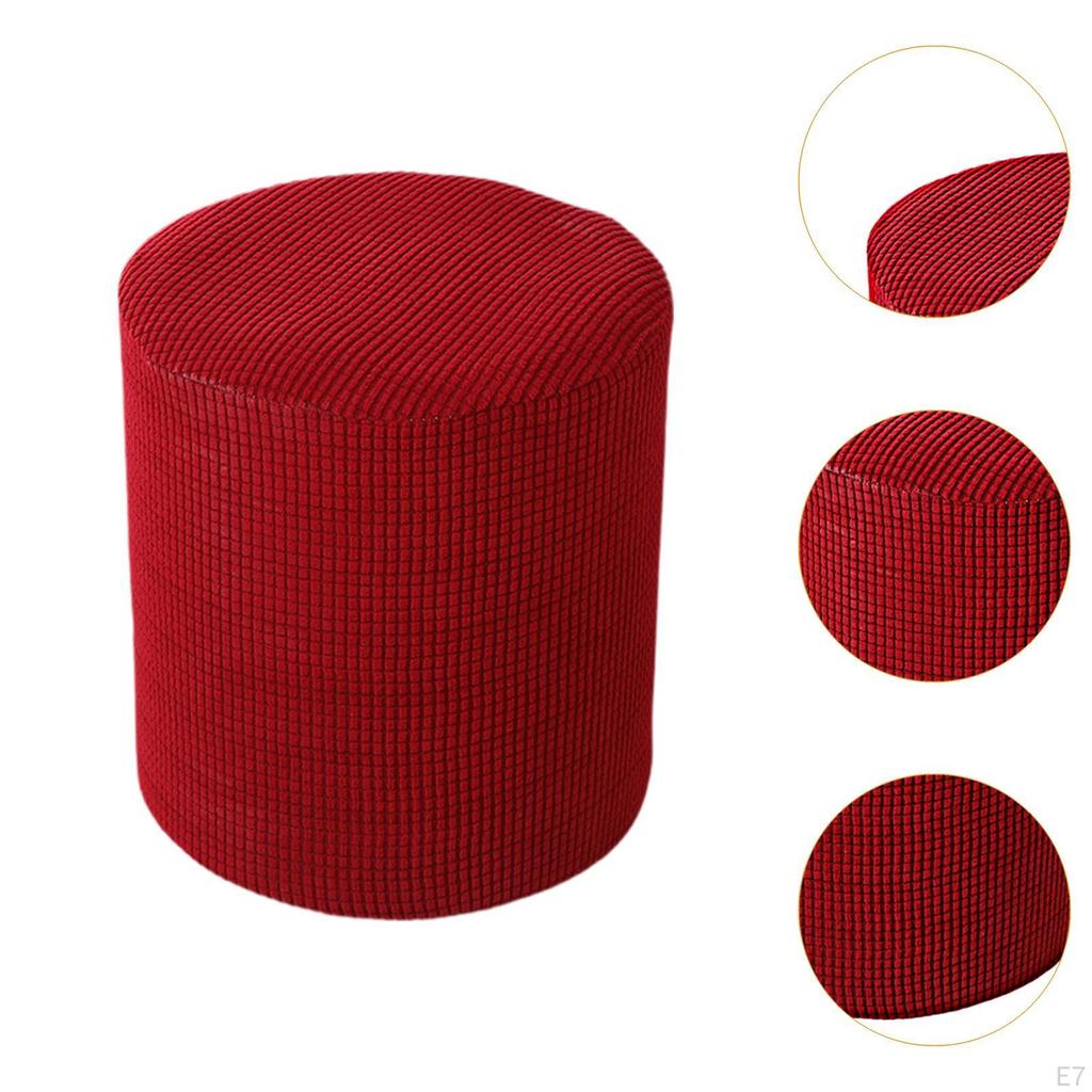 Cover Pouf Stretch Elastic Stool Footstool Slipcover for Living Room Hotel Dorm