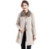 Elegant Spring/Autumn 2026 Reversible Wool Coat - Fashionable Mid-Length for Stylish Middle-Aged & Elderly Women