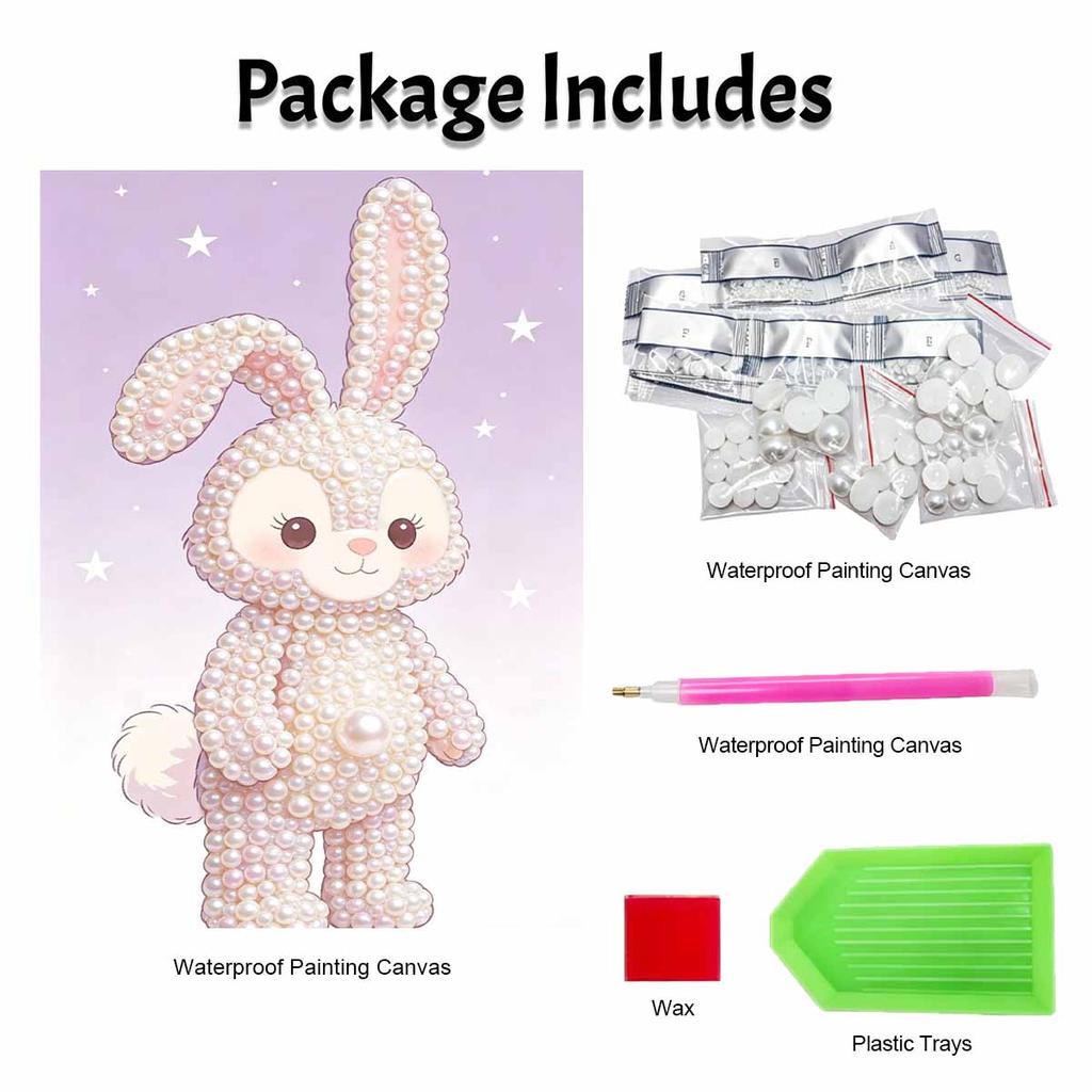 Disney 5D DIY Pearl Painting Kit, Lovely Bunny Home Bedroom Wall Decor Crafts Handmade Gift Decoration