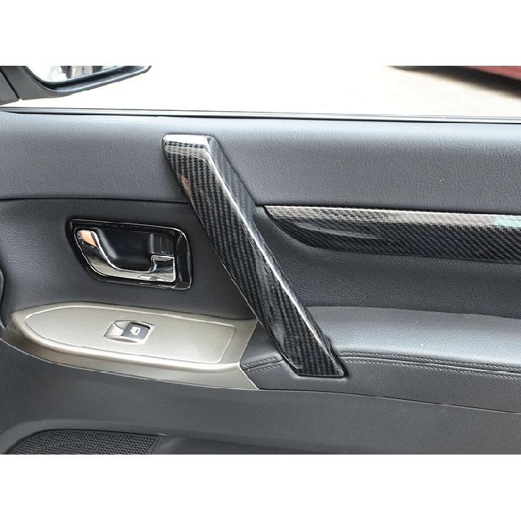 For Mitsubishi Pajero V80 V93 V95 V97 V98 2007- 4PCS ABS Carbon Car Door Inner Armrest Cover Trim Exterior Accessories
