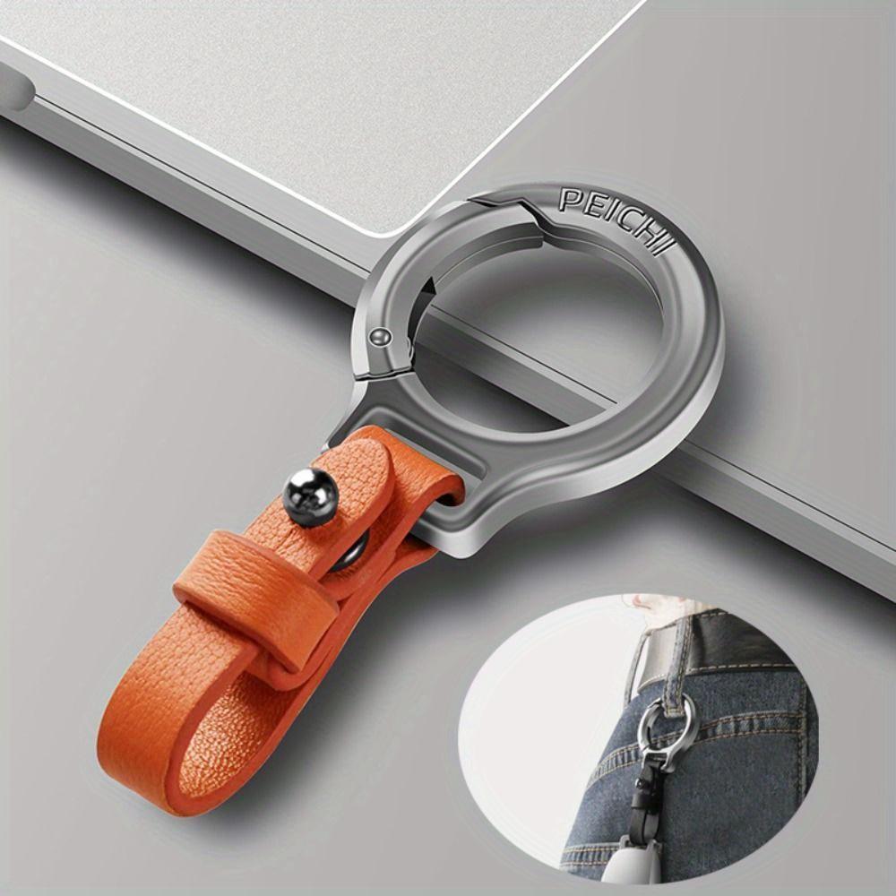 Leather Keychain Waist Belt Buckle Carabiner Car Key Holder Small Key Rings for Gift Outdoor Tool