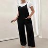 Women's summer solid color casual sleeveless suspender jumpsuit