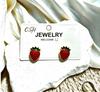 DIY Fresh Sweet Cherry Enamel Stud Earrings for Women